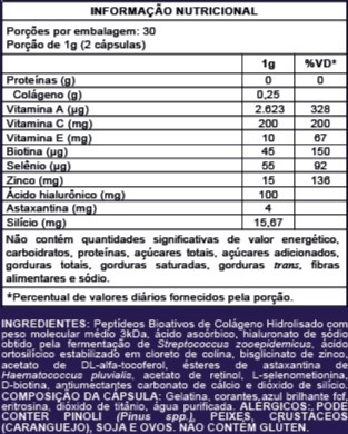 Tabela Nutricional do Produto